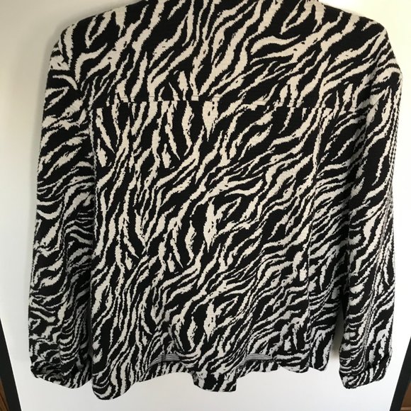 JM Collection Zebra Print Jacket Size XL - Picture 5 of 8